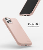 iPhone 11 Pro Case | Air-S - Pink sand phone case showing precise cutouts for the camera, charging port, and speakers.