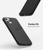 iPhone 11 Pro Case | Air - Two views of a translucent black iPhone 11 Pro case showing precise port and camera cutouts.
