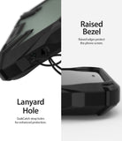 iPhone 11 Pro Max Case | Fusion-X Matte - Close-up of phone case showing lanyard hole and raised screen bezel.