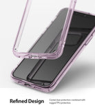 iPhone 11 Pro Case | Fusion - Lavender clear protective phone case hovering above an iPhone 11 Pro on a white background.