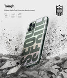 iPhone 11 Pro Case | Fusion Design - Clear phone case with Seoul graphic design, shown hitting rocky ground with debris.