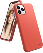 iPhone 11 Pro Max Case | Air-S - Coral matte phone case for iPhone 11 Pro Max showing front and back views.