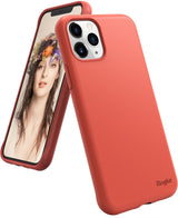 iPhone 11 Pro Max Case | Air-S - Coral matte phone case for iPhone 11 Pro Max showing front and back views.