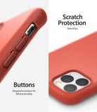 iPhone 11 Pro Max Case | Air-S - Coral phone case showing responsive side buttons and raised camera lens protection.