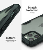 iPhone 11 Pro Max Case | Fusion-X Matte - Close-up of responsive side buttons and raised camera lens protection.