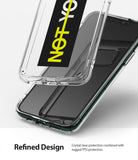 iPhone 11 Pro Max Case | Fusion Design - Clear protective phone case hovering above a dark smartphone.
