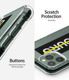 iPhone 11 Pro Max Case | Fusion Design - Clear phone case showing responsive side buttons and raised camera protection.