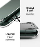 iPhone 11 Pro Max Case | Fusion - Close-up of clear phone case showing lanyard hole and raised bezel for screen protection.