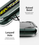 iPhone 11 Pro Max Case | Fusion Design - Close-up of clear phone case showing lanyard hole and raised screen bezel.