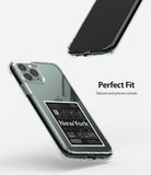 iPhone 11 Pro Max Case | Fusion Design - Clear phone case on an iPhone 11 Pro Max with a New York travel sticker design.
