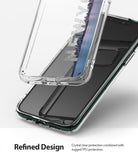 iPhone 11 Pro Max Case | Fusion Design - Clear protective phone case hovering over a smartphone with a New York skyline graphic.