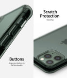 iPhone 11 Pro Max Case | Fusion - Close-up of green phone case showing responsive side buttons and raised camera lens protection.