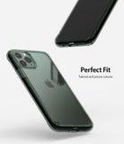 iPhone 11 Pro Max Case | Fusion - Pine green iPhone 11 Pro Max in a clear case showing precise cutouts and a perfect fit.
