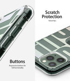 iPhone 11 Pro Max Case | Fusion Design - Close-up of clear phone case showing responsive buttons and raised camera lips.