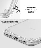 iPhone XR Case | Fusion - Clear phone case showing QuikCatch strap hole and precise speaker and port cutouts.