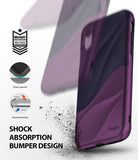 iPhone XR Case | Wave - Metallic purple dual-layered phone case with wave texture, military-grade protection, and bezel edges.