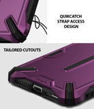 iPhone XS Case | Dual-X [DX] - Purple phone case showing a lanyard strap hole and precise port cutouts.