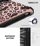 iPhone XS Max Case | Dual-X Design - Leopard print phone case showing tactile buttons and a 172.3-degree responsive fit.