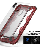 iPhone XS Max Case | Fusion-X - Ruby red protective case with clear back and dot matrix anti-cling technology.