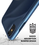 iPhone XS Case | Wave - Coastal blue phone case with wavy design, military-grade drop protection, and shock-absorbing bumper.