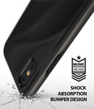 iPhone XS Case | Wave - Black phone case with shock-absorbing bumper design and military-grade drop protection certification.