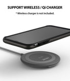 iPhone XS Case | Wave - Smartphone in a protective case hovering above a circular Ringke wireless charging pad.