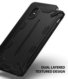 iPhone XS Case | Dual-X [DX] - Matte black protective phone case with a rugged, dual-layered textured design and camera cutout.