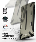 iPhone XS Case | Dual-X [DX] - Sand-colored rugged phone case with shock-absorbing bumper, military-grade protection, and air space.