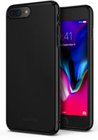 iPhone 8 Plus / 7 Plus Case | Slim - Glossy black slim phone case shown from back and front angles.