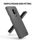 Galaxy S9 Plus Case | Slim - Frost gray slim phone case on a Galaxy S9 Plus, shown from front and back angles.