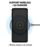 Galaxy S9 Plus Case | Slim - Galaxy S9 Plus in a slim case charging wirelessly on a Qi pad showing 82% battery.