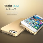 iPhone SE / 5s / 5 Case | Slim - Gold Ringke Slim case shown on an iPhone SE against a gradient background.
