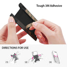 iPhone X Case | Slim + Slot Card Holder - Hands peeling protective backing off a black adhesive card slot accessory.