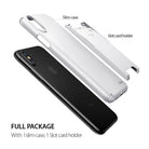 iPhone X Case | Slim + Slot Card Holder - Black iPhone with a white slim case and a detachable slot card holder.