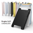 Card Holder | Slot [Solid - 2 Cards] [2 Pack] - Black - A black Ringke card holder in front of various colored holders.