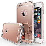iPhone 6s / 6 Case | Mirror - Rose gold mirrored phone cases with clear bumpers shown from front and back angles.