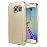 Galaxy S6 Edge [Slim] - Royal gold slim phone case protecting a Samsung Galaxy S6 Edge with a curved screen.
