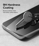 Galaxy S23 FE Screen Protector | Full Cover Glass - Galaxy S23 FE Screen Protector - A metal key resting on a smartphone screen to demonstrate 9H hardness scratch resistance.