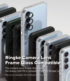 Galaxy S24 FE | Camera Lens Frame Glass - Multiple Galaxy S24 FE phones in various cases with black lens protectors.