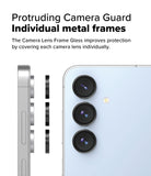 Galaxy S24 FE | Camera Lens Frame Glass - Three individual metal frames aligning with the phone's camera lenses.