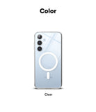 Galaxy S24 FE Case | Fusion Magnetic - Clear phone case with a white magnetic ring on the back for Galaxy S24 FE.