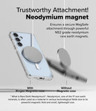 Galaxy S24 FE Case | Fusion Magnetic - Comparison showing a magnetic charger attached to a phone case versus falling off.
