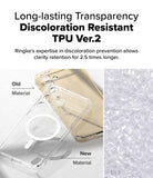 Galaxy S24 FE Case | Fusion Magnetic - Comparison of yellowed old TPU versus clear new TPU material for phone cases.