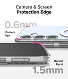 Galaxy S24 FE Case | Fusion Magnetic - Clear phone case showing 0.6mm camera lips and 1.5mm raised screen bezel protection.