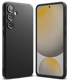 Galaxy S24 FE Case | Onyx - Matte black phone case shown from the back with triple cameras and from the front with screen.