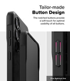 Galaxy S24 FE Case | Onyx Magnetic - Close-up of black phone case buttons with highlighted notches for tactile feedback.