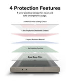 Galaxy S24 Ultra Screen Protector | Dual Easy Film [2 Pack] - Galaxy S24 Ultra Screen Protector - Exploded view showing four protective layers of the Dual Easy Film on a smartphone.