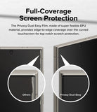 Galaxy S24 Ultra Screen Protector | Privacy Dual Easy Film - Galaxy S24 Ultra Screen Protector - Comparison showing edge-to-edge coverage of Privacy Dual Easy film versus others.