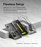 Galaxy S24 Ultra Screen Protector | Easy Slide Privacy Tempered Glass - Galaxy S24 Ultra Screen Protector - Two privacy tempered glass sheets and an installation tray for a smartphone.