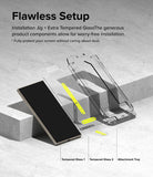 Galaxy S24 Ultra Screen Protector | Easy Slide Tempered Glass - Galaxy S24 Ultra Screen Protector - Phone, two tempered glass sheets with yellow tabs, and an installation tray.